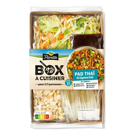 Box à cuisiner Pad Thaï de légumes frais. Florette