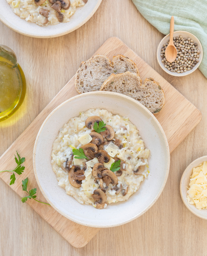 Recette de Risotto aux champignons. Florette