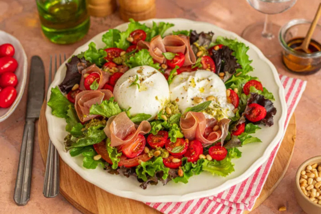 Salade Italienne mozzarella jambon tomates