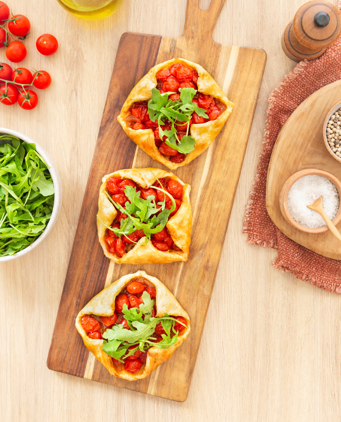 feuilletés tomates et oignons confits. Florette